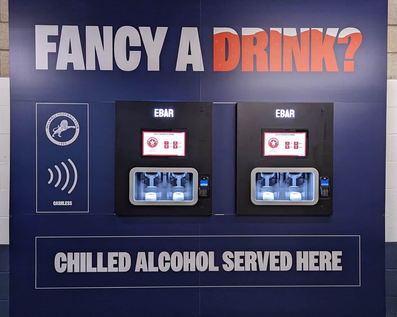 Millwall Beerwall touch screen